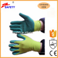 13 Gauge Gelb Polyester Strick Liner Grün Crinkle Latex Handschuhe